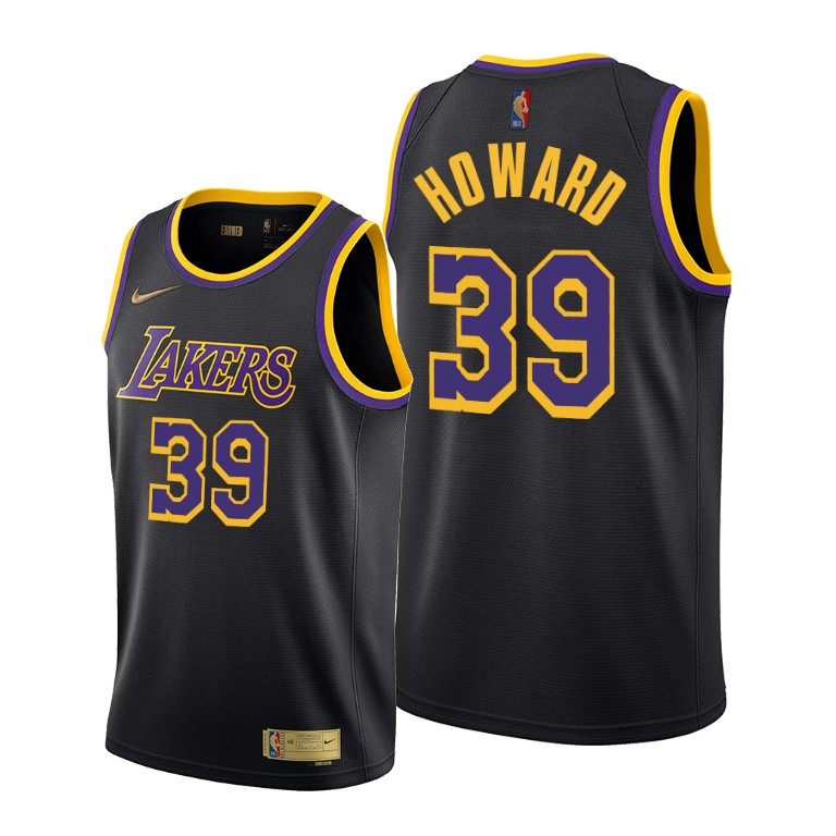 Men's Los Angeles Lakers Dwight Howard #39 NBA 2021 Return Earned Edition Black Basketball Jersey UJB1883MS